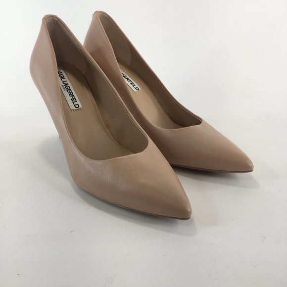Karl Lagerfeld Royale Tan Leather Pumps Heels Size 8.5M - Picture 2 of 14